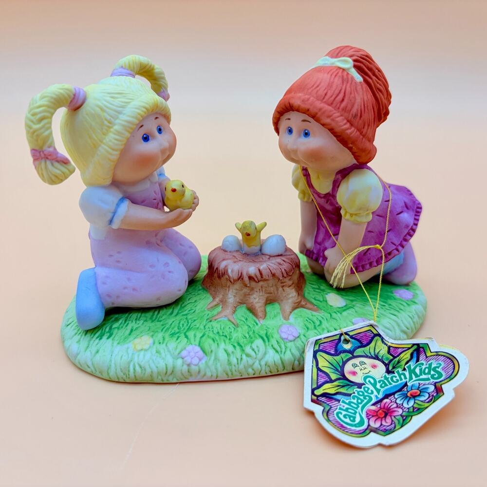Cabbage Patch Kids Figurine 1984 Xavier Roberts Porcelain Chicks OAA w/ Tag